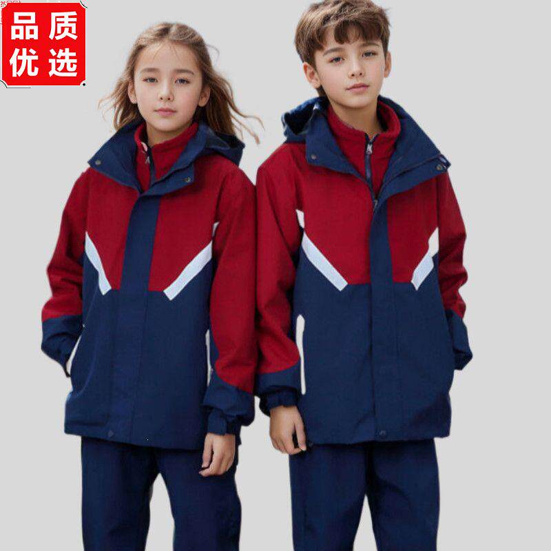 校服冲锋衣冬季中学生加