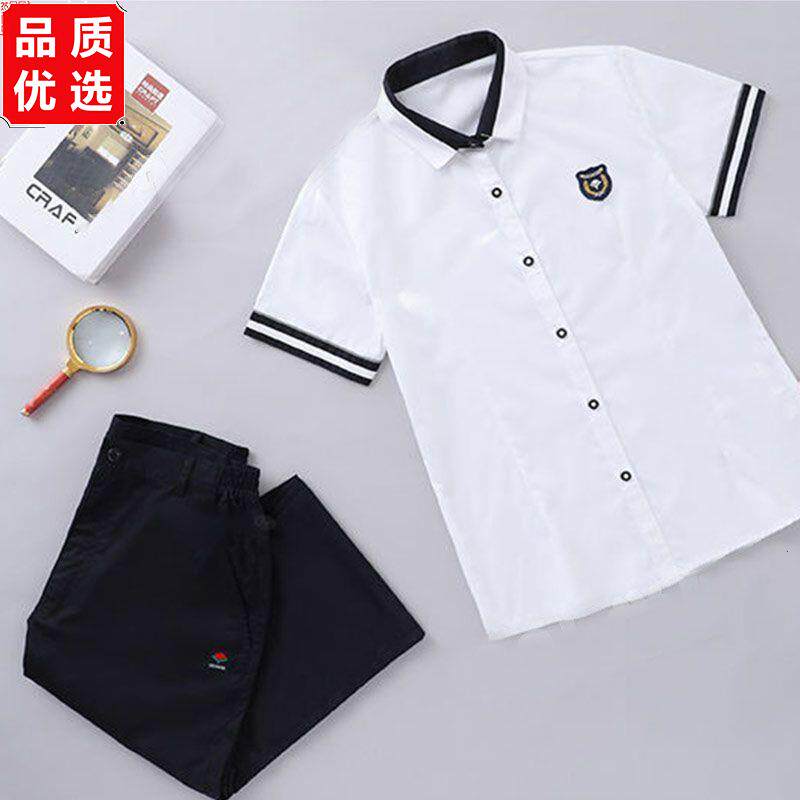 南宁市校服 中学夏季短袖校服南宁中学生新希望短袖制服衬衫