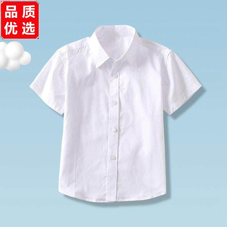 男童白色衬衫短袖伊顿同