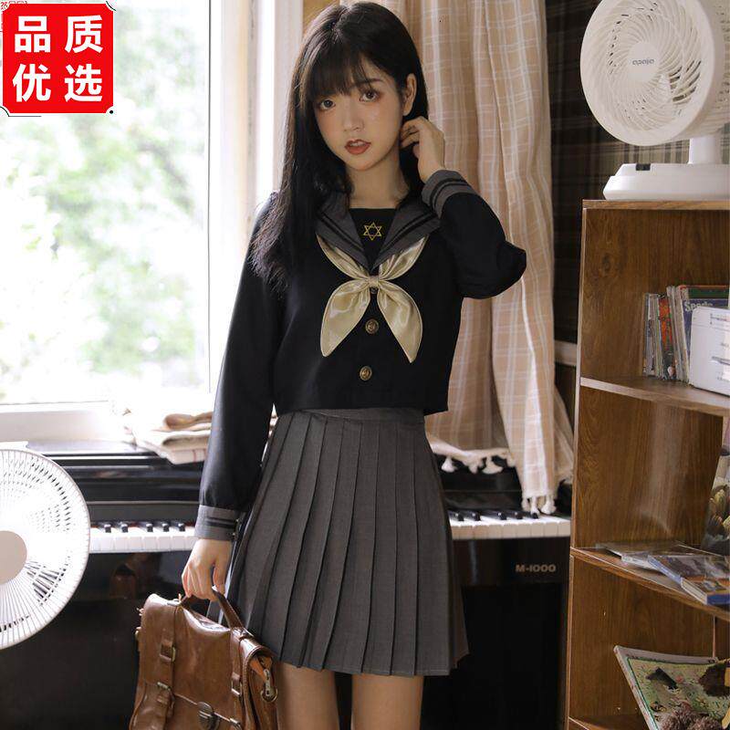 JK制服黑五星秋冬水手服