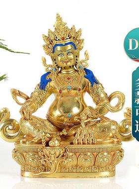 黄财神铜像铜鎏金5/7/10/15寸家用客厅桌面五姓财神摆件
