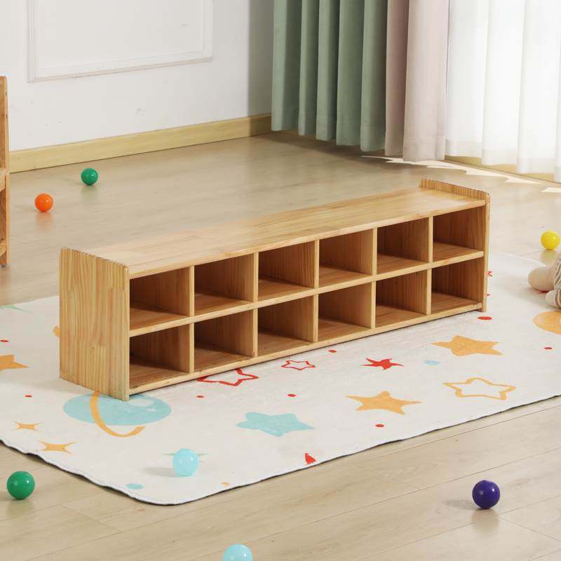 幼儿园鞋柜早教中心儿童实木坐垫鞋架可坐换鞋凳培训班舞蹈室柜子