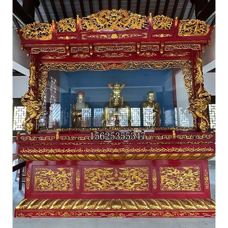 实木佛堂神龛立柜祠堂祖先神台神楼寺庙道观佛龛佛台供桌可定制