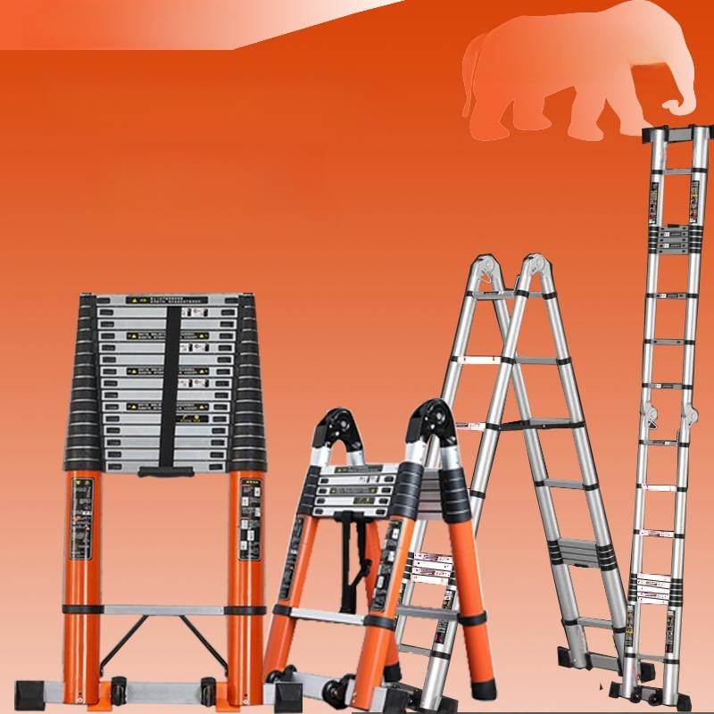 多功能伸缩梯9/8/7米超长梯便携工程梯人字梯特粗加厚铝钢管家用