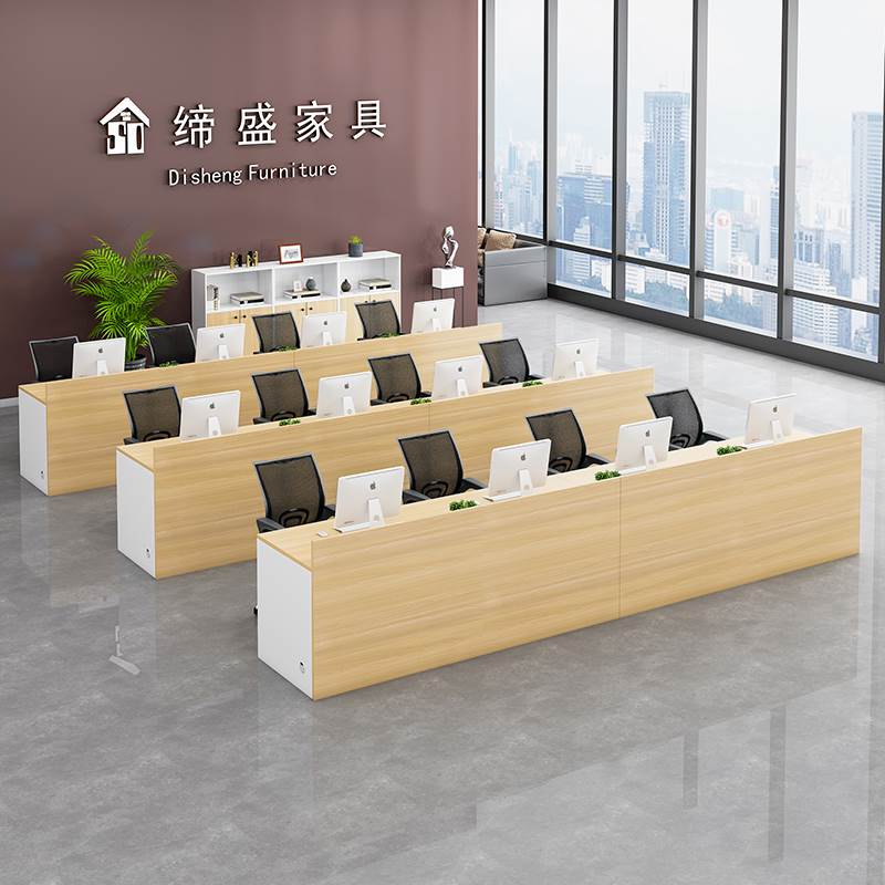 职员办公桌员工位3人位房产中介电脑桌椅组合图文店旅行社咨询台4