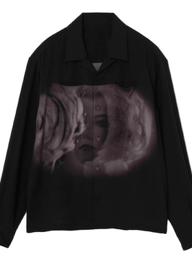 「现货」自主Undercover 宇宙脸孔印花天丝 印花长袖衬衣男女款