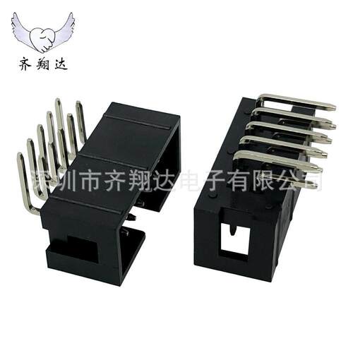 DC3简易角座 6212.54mm间距插2*5P双排直插贴片弯针 TA牛G座ISP接