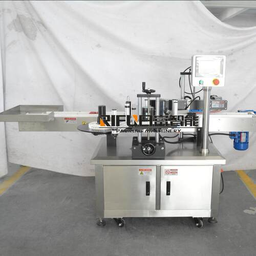 动自口红贴标机RF-T300L 方瓶扁贴瓶贴标设备 水洗发沐浴露标机