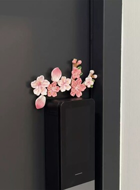3D立体桃花智能门锁装饰遮丑神器