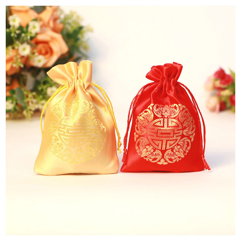 结婚袋糖盒用品婚庆礼品袋非喜糖喜婚礼糖果织锦缎袋子