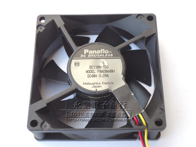 原装松下panaflo FBA08A48H 48V 0.09A 8025 三线 散热风扇
