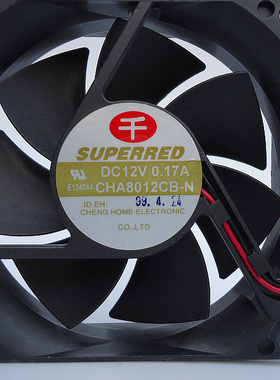 千红SUPERRED CHA8012CB-N 8020 12V 0.17A 2线双滚珠散热风扇