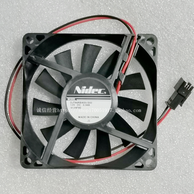 日本nidec DJT80RBAS5-S02 8cm 8015 12V 0.04A 冰箱内置散热风扇