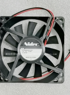 日本nidec DJT80RBAS5-S02 8cm 8015 12V 0.04A 冰箱内置散热风扇