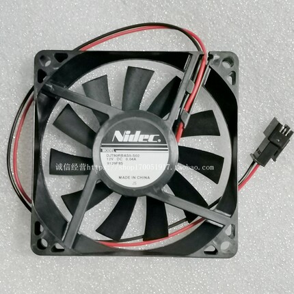 日本nidec DJT80RBAS5-S02 8cm 8015 12V 0.04A 冰箱内置散热风扇