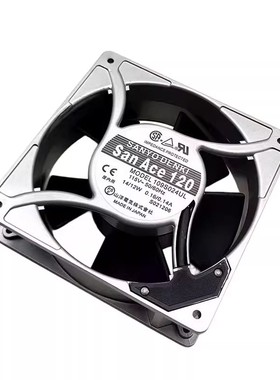 原装三洋Sanyo 109S024UL 115V 14/12W 12038铝框交流散热风扇