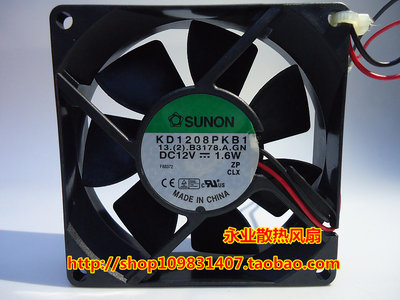 SUNON/建准 8020 KD1208PKB1 8CM 12V 1.6W 2.0W  双滚珠2线风扇