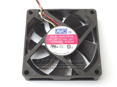 AVC 原装DS07015R12M 7015 12V 0.4A 3线CPU 7厘米风扇