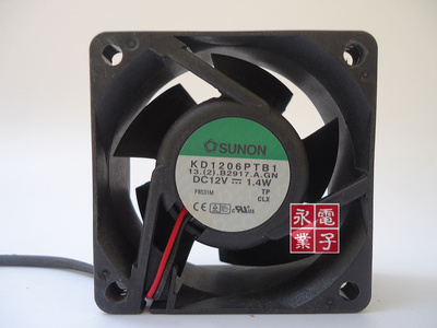 原装SUNON建准 6cm 6025双滚珠散热风扇 12V 1.4W KD1206PTB1 2线