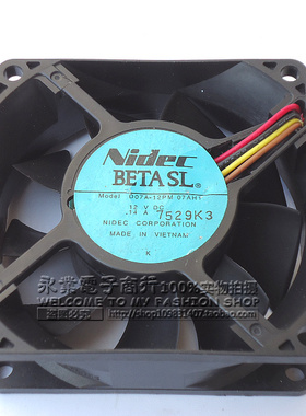 原装 NIDEC D07A-12PM 11AH1 12V 0.14A 7CM 7025 4线 散热风扇