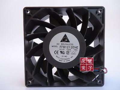 台达3A 暴力风扇 12CM FFB1212EHE 超大风量 200CFM 3线