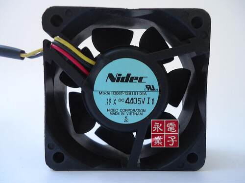 日本NIDEC 12v 0.17A 6025 6CM D06T-12B1S1 01A 三线双滚珠