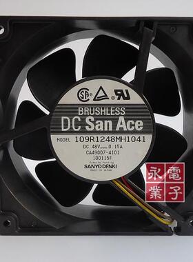 原装三洋 109R1248MH1041 48V 0.15A 12CM 12038 4线 变频器风扇