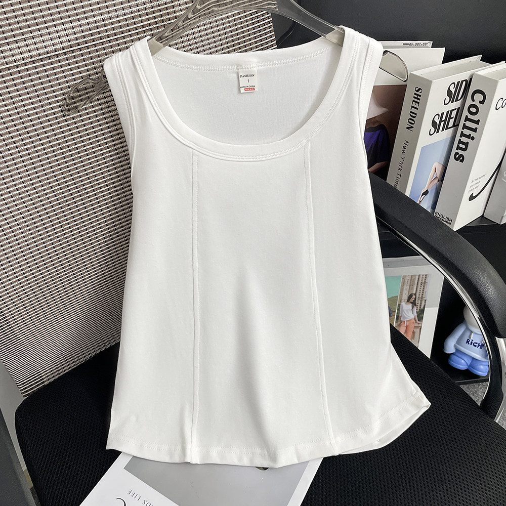 Fjwldy纯色吊带小背心女外穿夏季新款无袖设计感绝美内搭大码上衣