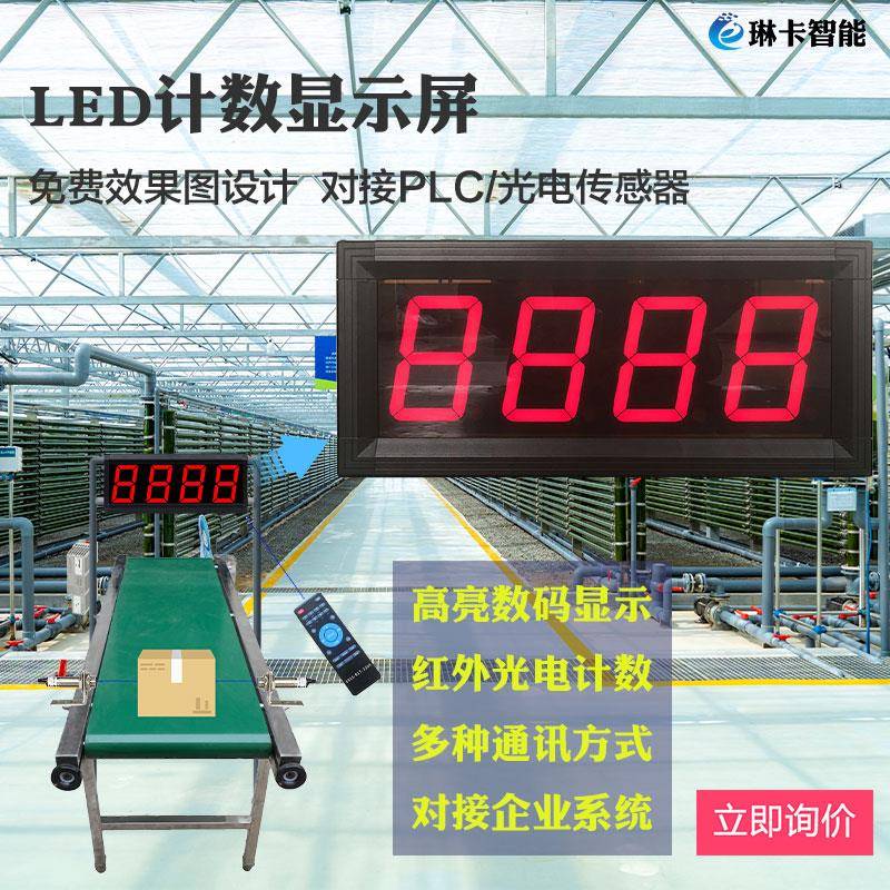 led计数电子看板工业车间产能产量RS485通讯显示屏室内单色定制