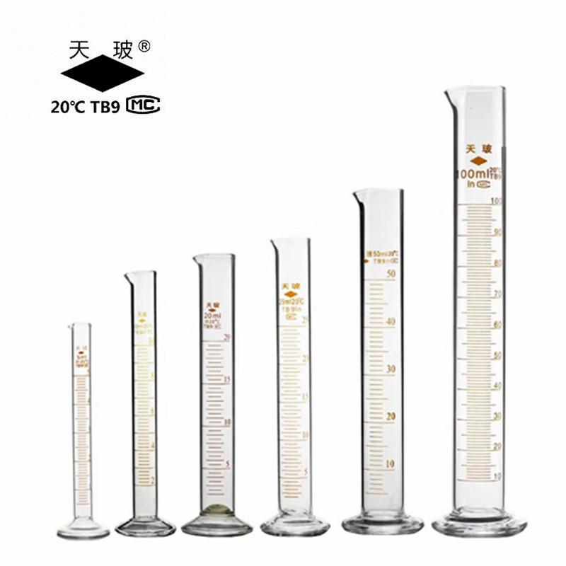 天玻量筒A级玻璃量筒天波10ml25ml50ml100ml250ml500ml1000ml过检
