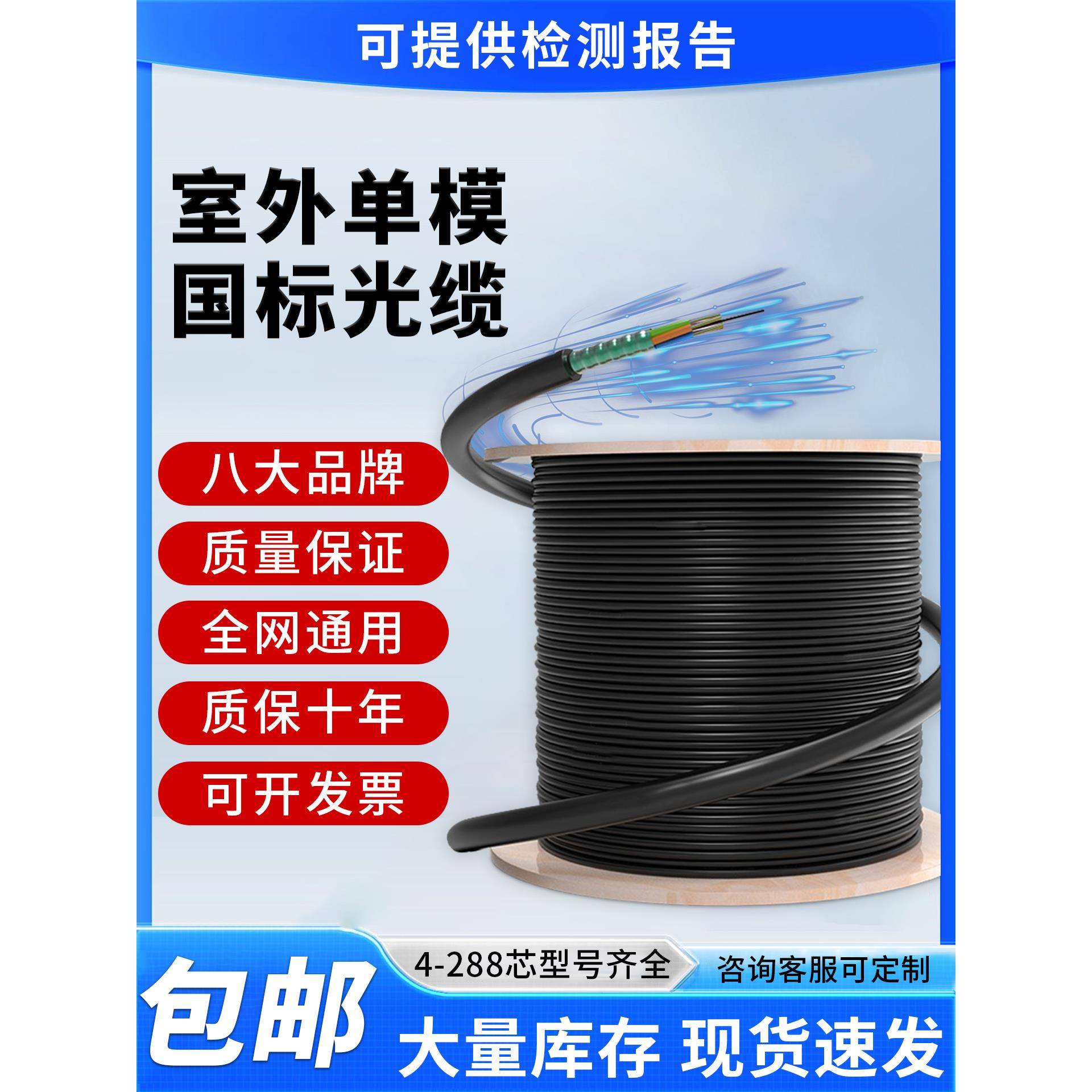 光缆4芯6芯8芯12芯24芯48芯72芯96芯144/288室外单多模铠装光纤线