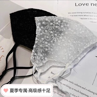 气质 夏天防晒网纱韩版 网红新款 花边蕾丝口罩紫外线冰丝透气薄款