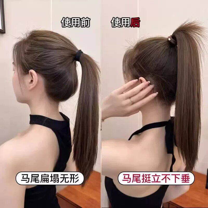 高弹不伤发黑色皮质发圈