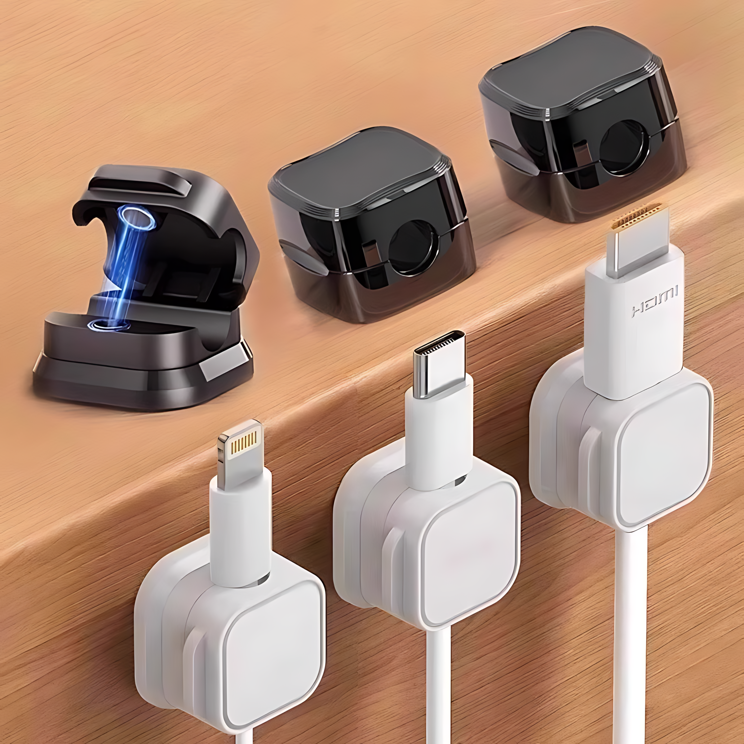 磁吸理线器收纳神器桌面车载数据线手机充电线固定神器磁吸扣