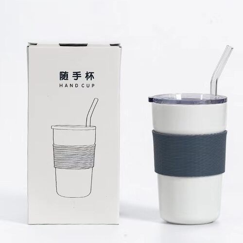 陶瓷水杯大容量轻奢咖啡杯带盖办