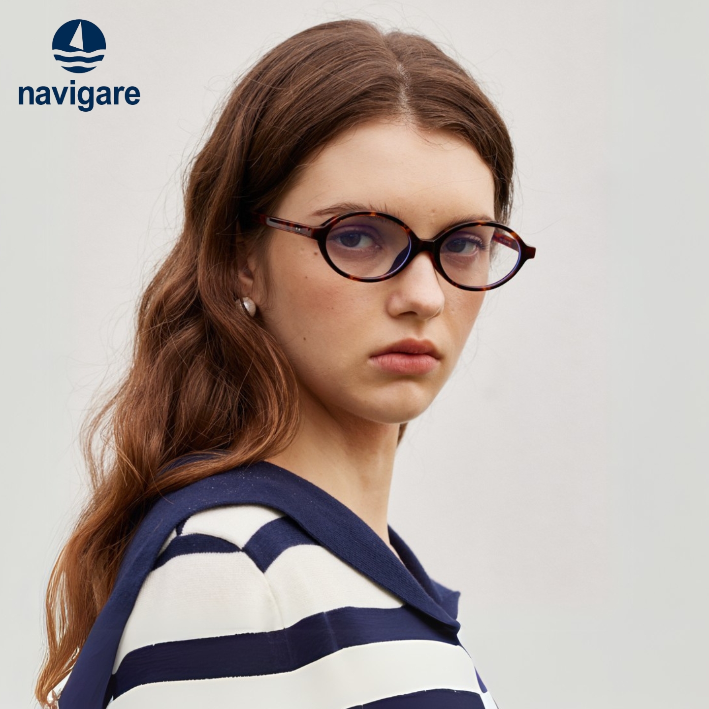 意大利小帆船近视镜框女款书呆子