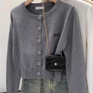 外套早秋小众不撞款 2025韩系高级穿搭刺绣显瘦针织衫 设计 款 26新款