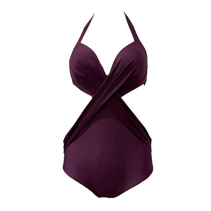 26新款款泳衣女ins连体三角性感显瘦沙滩比基尼黑色遮肚钢托聚拢