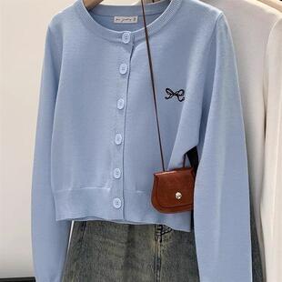 外套早秋小众不撞款 2025韩系高级穿搭刺绣显瘦针织衫 设计 款 26新款
