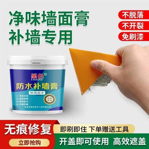 ll巢色防水补墙膏防霉耐水免漆补墙膏墙面修补膏白色涂料漆粉防潮