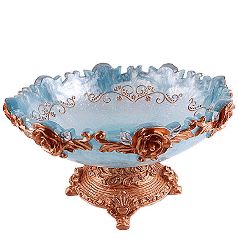 欧式干果盘奢华创意树脂装饰品摆件客厅大号茶几家居水果盘家用