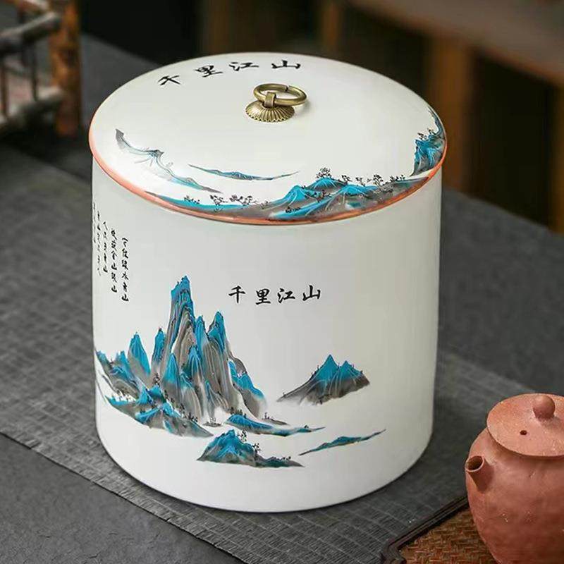 定窑大号茶叶罐陶瓷密封罐大容量普洱茶饼醒茶散茶防潮罐存茶罐,餐饮具,茶叶罐,淘宝优惠券,粉丝福利购,淘宝优惠卷