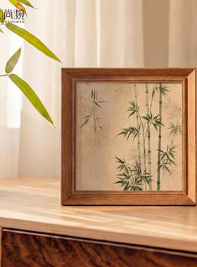 竹升面宋代美学节节高升桌面摆画新中式竹子电视机柜摆台装饰画禅