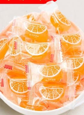 热卖橙色花瓣硬糖老式水果味的橙子味糖果80怀旧软糖袋装散装儿童