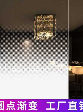 白色圆点渐变膜单向双向半透明膜办公室隔断PET玻璃贴贴纸