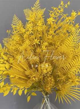 *黄色系*秋③婚庆花艺仿真花花材装饰婚礼现场向日葵鹅黄柠檬黄