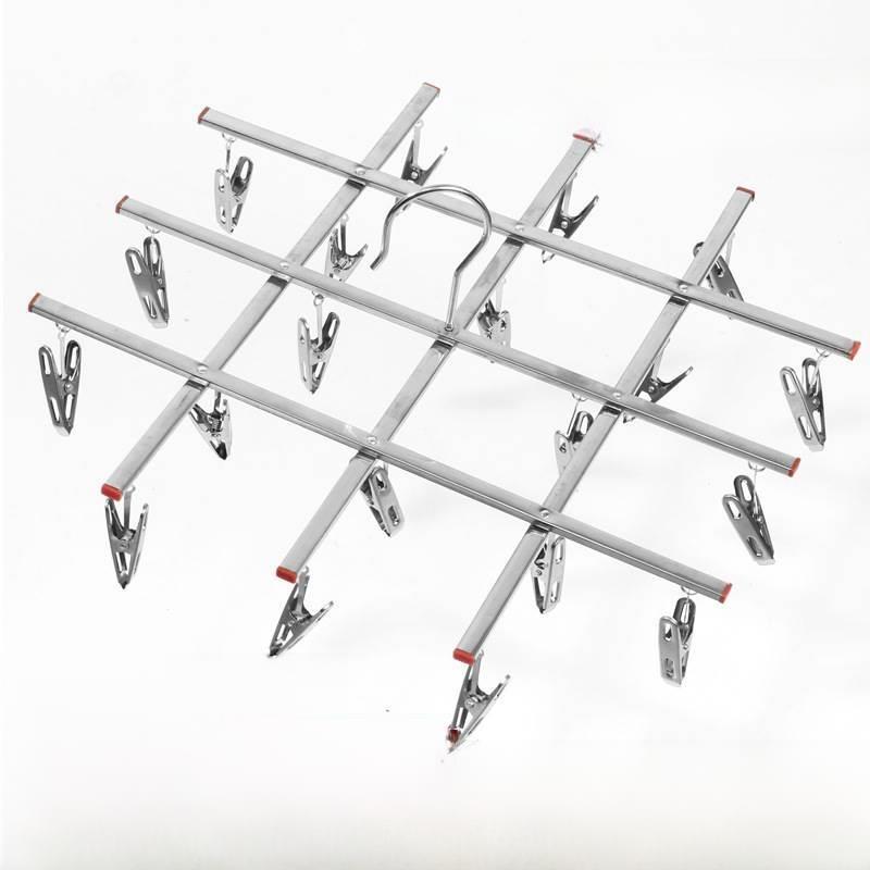 304不锈钢4夹裤架十字裤夹折叠衣架晒牛仔晾晒架四头衣夹子