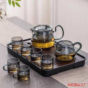 家用待客泡茶壶功夫茶杯一套办公室小型电陶炉煮茶器 玻璃茶具套装