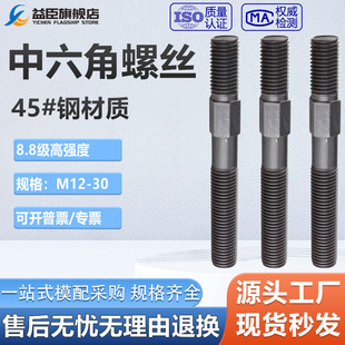 300mm 100 中六角螺丝中间六角螺栓中六角马模螺丝M12 M30