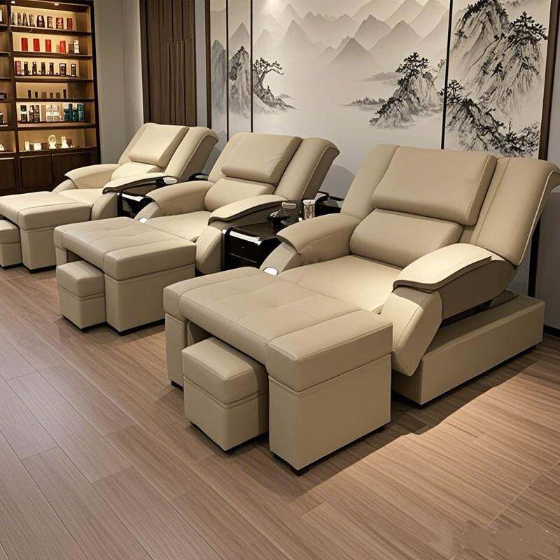 高档真皮足疗沙发电动足疗采耳桑拿浴室泡脚水疗沐足足浴沙发躺椅